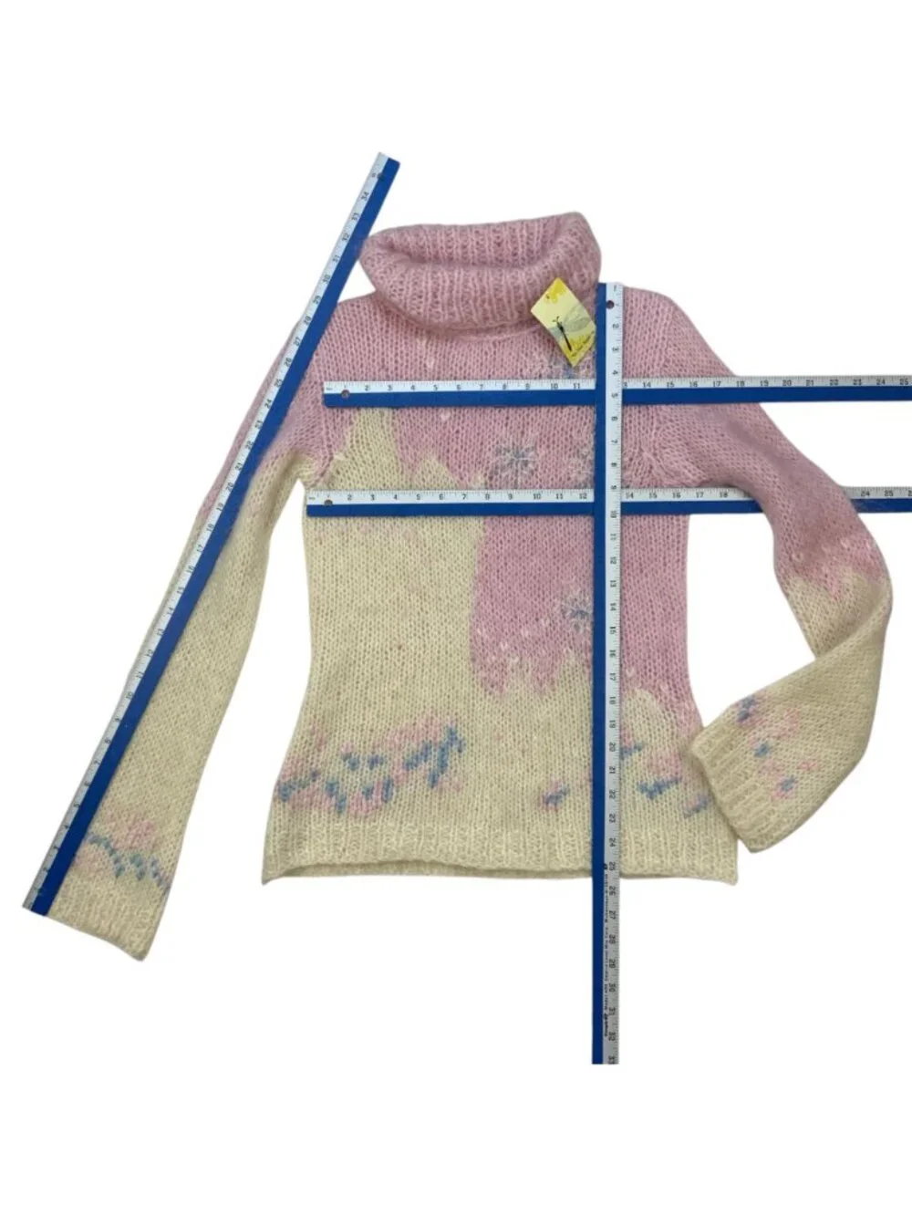 Free People Vintage Turtleneck Snowflake Sweater S Mohair NEW